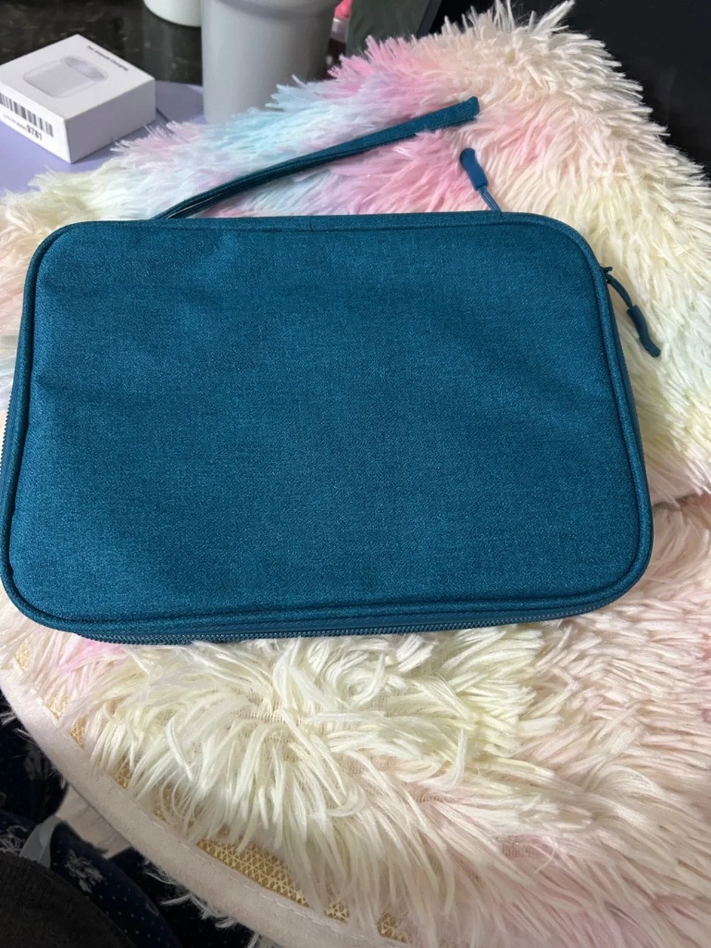 Teal Tablet Carrying Case - Protective Sleeve with Wrist Strap
